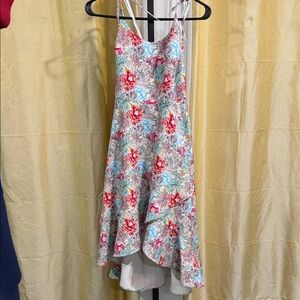 Black Halo Floral High Low Dress